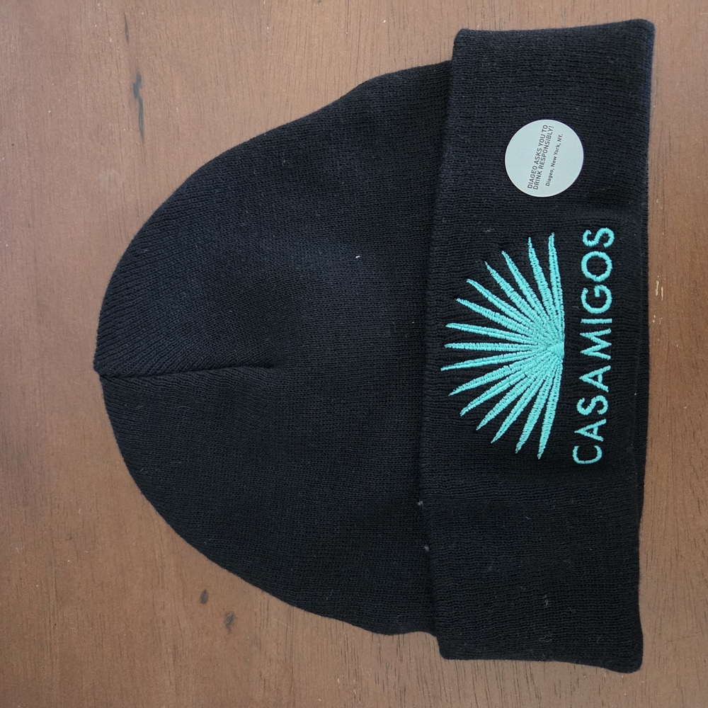 Casamigos Black Beanie with Teal Logo